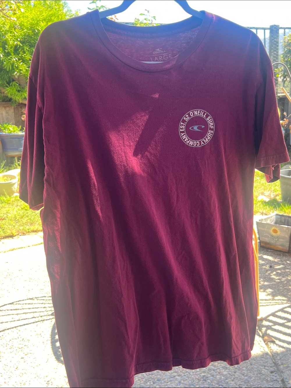O'Neill Men's Burgundy Short-Sleeve Logo Tee
